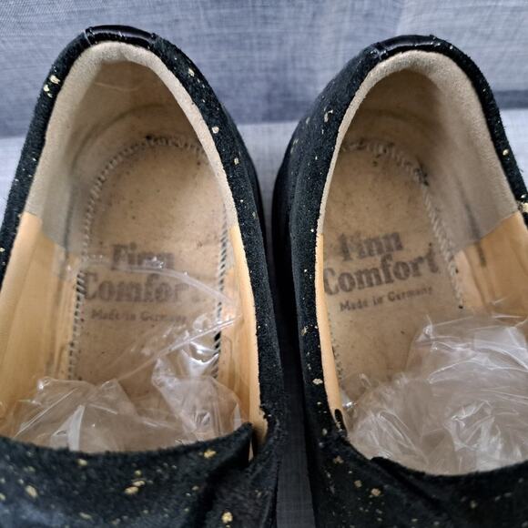 Finn Comfort Ikebukuro Black Nubuck Glitter Sneaker Shoes Women's 7.5 US - Picture 11 of 13